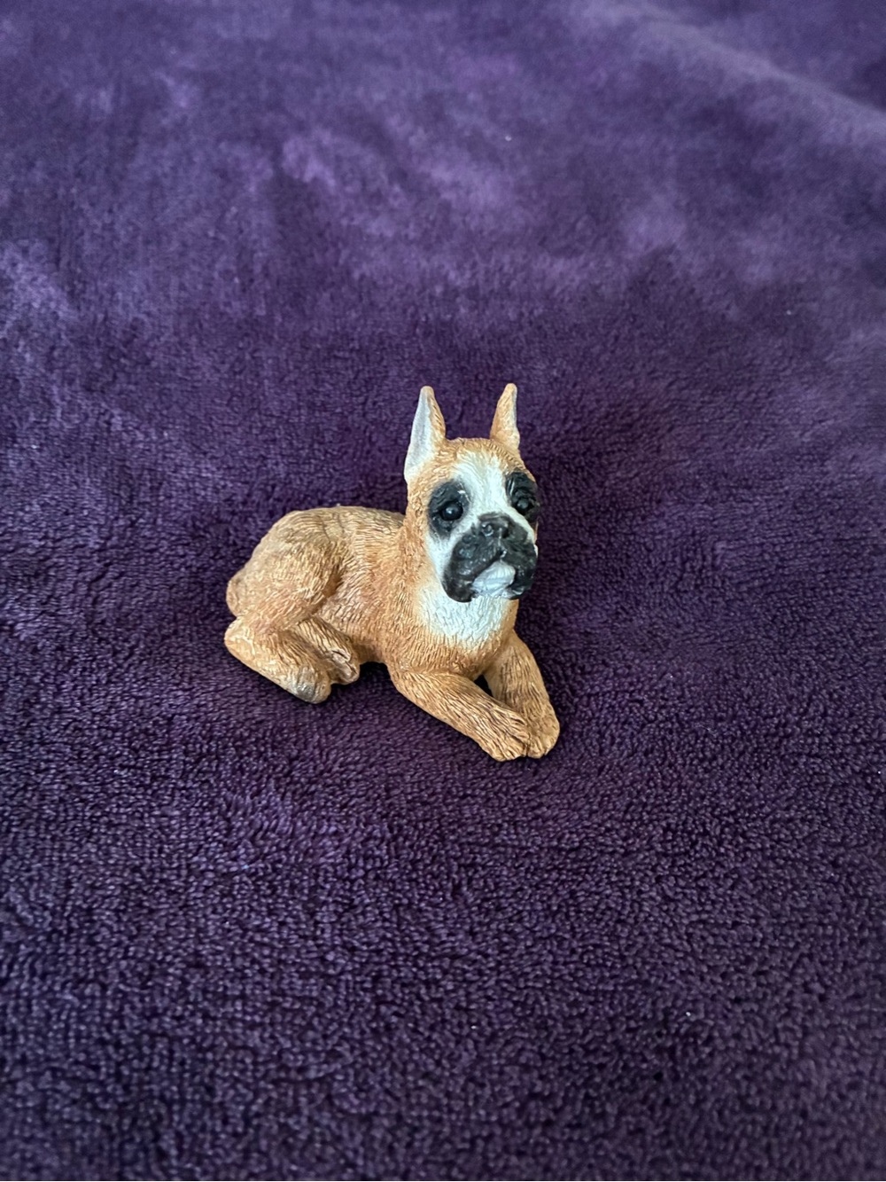 Decorative Resin Brown Boxer Dog Figurine - Stone Critters Littles